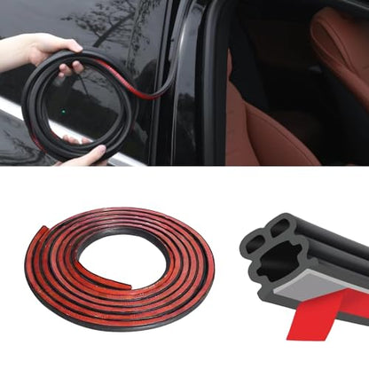 Car Door Seal Strip, Thickened Rubber Vehicle Weather Stripping, Soundproof Self Adhesive Automotive Sealing Strip for Hoods,Trunks,Windows, Universal for SUV, Truck, RV (32.8Ft) - size: 32.8Ft