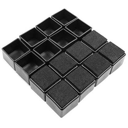 Anwenk 1''x1 Square Chair Leg Floor Protectors with Felt Pads 1inch 1 in Square Table Leg Protectors Chair Leg Caps Small, 16Pack, Black - color: 16pack 1"x1"feltpad-bk