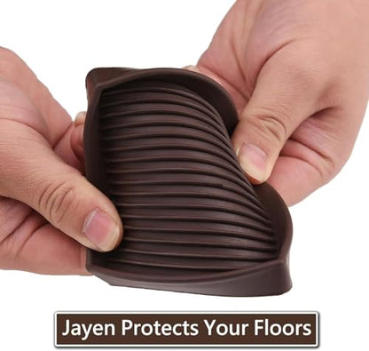 2x2 Square Rubber Furniture Caster Cups, Anti-Sliding Furniture Pads Bed Stopper Floor Protectors with Grip - Protect Any Flooring - size: 12 Pcs Brown