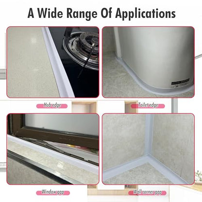 2 Rolls White Caulk Tape Waterproof Self Adhesive, Caulk Strip, Tub Sealer Strip Waterproof, Toilet Sealer Around Toilet Base, Peel and Stick Shower - style: 2 Rolls-RIF