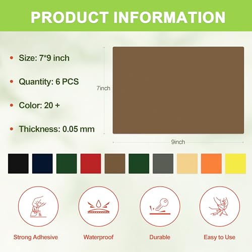 TIANLDD Waterproof Repair Tape for Boat Covers,Tents,Tarp,RV Awning，Fabric Repair Tape(Dark Coffee) - color: Dark Coffee, size: Nylon-7 in x 9 in