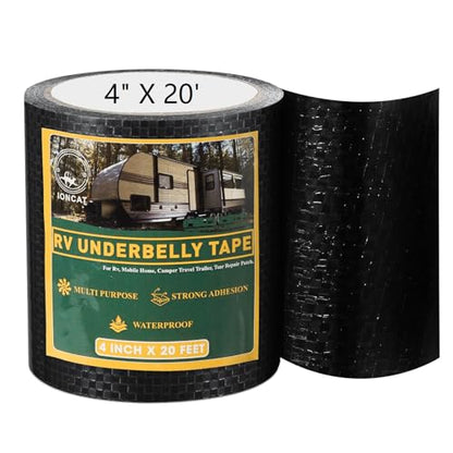 RV Underbelly Material Repair Tape, Flex Belly Seal Tape with Permanent Strong Adhesive for RV, Mobile Home, Camper Travel Trailer, RV Awning Tear Repair Kit, Waterproof, 4 INCH x 20 Feet - size: 4 Inch X 20 Feet