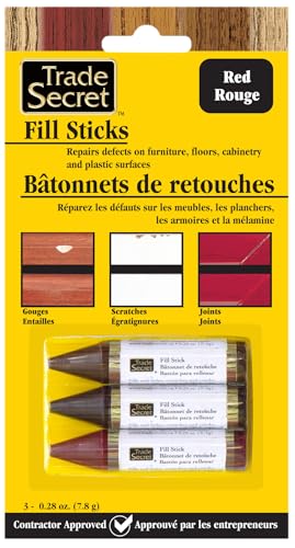 Wood Scratch Repair Fill Stick for Red Surfaces (Set of 3), Great for Touch-Ups and Repairs on Hardwoods Floors, Furniture, Cabinets and Plastic Surfaces. - color: Red Tones
