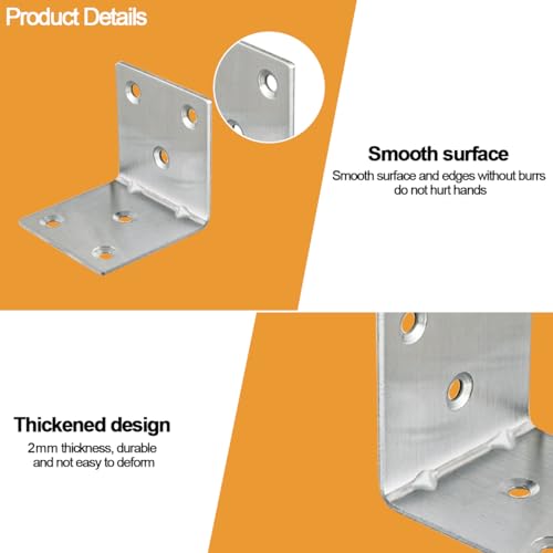 20PCS L Brackets Corner Bracket 1.5"x1.5"x1.5", Heavy Duty Corner Brace for Wood, Right Angle Brackets, 40MM 1.5Inch Wide 90 Degree Bracket for Wooden Frame Furniture Shelves Chairs - size: 1.5"x1.5"(Silver)