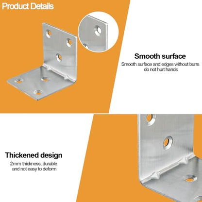 20PCS L Brackets Corner Bracket 1.5"x1.5"x1.5", Heavy Duty Corner Brace for Wood, Right Angle Brackets, 40MM 1.5Inch Wide 90 Degree Bracket for Wooden Frame Furniture Shelves Chairs - size: 1.5"x1.5"(Silver)