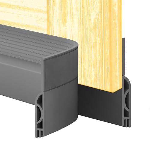 Door Draft Stopper,Door Sweep for Bottom,Weather Stripping Doors Seal Draft Guard Blocker Noise Cold Air Insulation Soundproofing for Exterior Interior Home Improvement(Grey, 39") - color: Gray, size: 39"