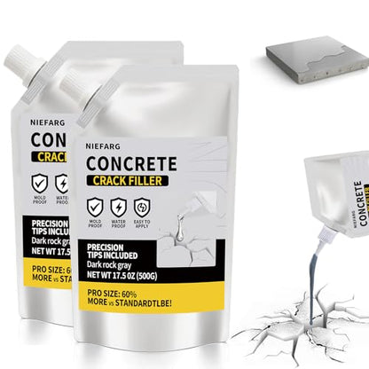Concrete Crack Filler for Driveway, High Elasticity Cement Crack Filler, Self Leveling Quick Drying Sealing Adhesive for Outdoor, Patio, Waterproof (35.3 Floz) - size: 35.3 fl oz (2.2 lb)