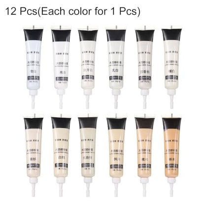 HARFINGTON 12 Colors Wood Filler Scratch Repair Kit Touch Up Filler Wood Paint for Repairing Scratches Cracks Holes on Wooden Floors Cabinet, Table, White Series - color: White Series