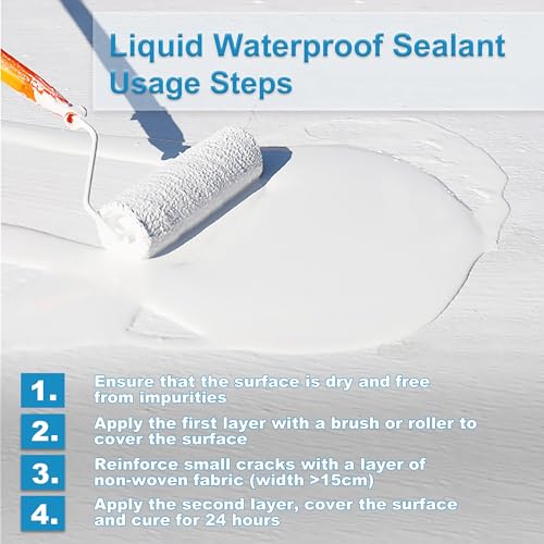 Liquid Waterproof Sealant White 35 Ounces, Endhokn Wall, Bathroom, Roof, etc Indoor and Outdoor Water-Based Waterproof Coating - color: white