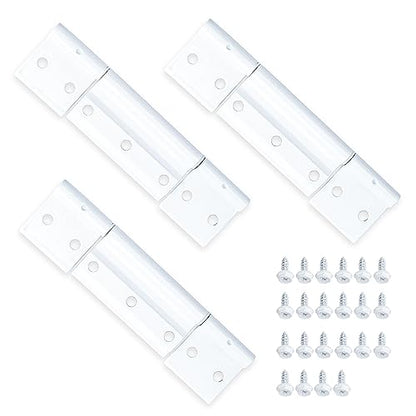 3Pack Screen Door Hinges, White Aluminum 1/8 in. Grooved Center Screen/Storm Door Hinge Compatible with Most Screen Doors
