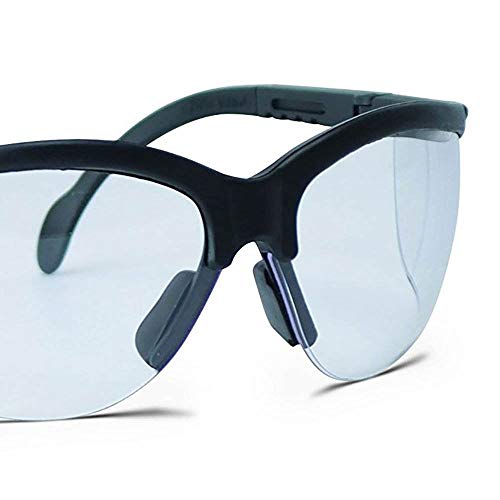 Walker's Sport High-Grade Polycarbonate Lenses Half Frame Soft Rubber Nose Piece Adjustable Safety Shooting Glasses - color: Clear, size: One Size
