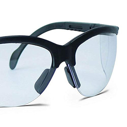 Walker's Sport High-Grade Polycarbonate Lenses Half Frame Soft Rubber Nose Piece Adjustable Safety Shooting Glasses - color: Clear, size: One Size