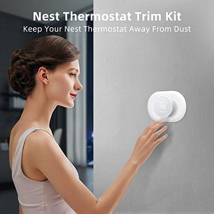 Compatible with Google Nest Thermostat 2020 Wall Plate Cover, Nest Thermostat Trim Kit, Nest Thermostat Wall Plate Cover, Nest Thermostat Accessory Easy Installation - Snow - color: Snow