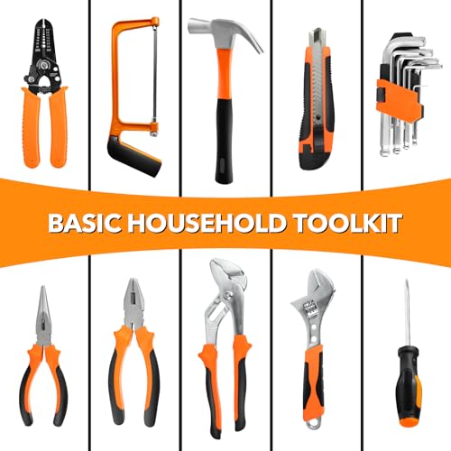 Home Tool Kit 157PCS Basic Household Auto Repair Tool Set Car Toolbox General Hand Tool Kit for Home Men Women DIY with Plastic Toolbox Storage Case Pliers Wrench Combination - color: GJX157S