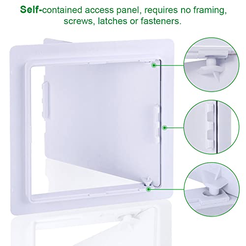Plumbing Access Panel for Drywall 6 x 6 Inch Plastic Access Door Removable Wall Access Panel Ceiling Reinforced Hinged Durable White - size: 6 x 6 Inch