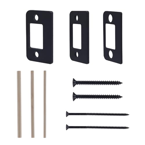 BOXOB 3pcs Standard Door Lock Strike Plate, Universal Security Striker Door Strike Spacer Shim Accessories Parts with Screws Gap Kit for Interior and Exterior Latch Plate Alignment