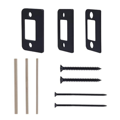 BOXOB 3pcs Standard Door Lock Strike Plate, Universal Security Striker Door Strike Spacer Shim Accessories Parts with Screws Gap Kit for Interior and Exterior Latch Plate Alignment