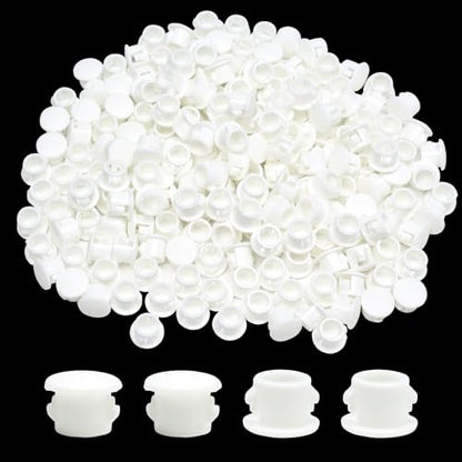 1/4 in/6 mm Plastic Plugs for Round Holes White Screw Hole Cover Panel Plugs Snap in Locking Hole Tube Plug Knockout Seal Furniture Cabinet Fencing Post Pipe Insert End Caps, 80PCS - style: 6mm(1/4")