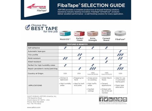 Saint-Gobain ADFORS FDW6620-U FibaTape Paper Drywall Joint Tape 2-Inch x 75-Feet, White - size: 75-feet