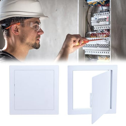 QWORK Access Panel for Drywall, 2 Pack 8 x 8 Inch ABS Plastic Access Door, Wall Hole Cover Plate for Plumbing & Electrical Cables