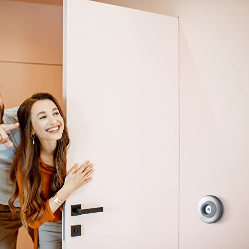 Pangda Concave Wall Door Bumper Stop Silver Stainless Steel Wall Door Bumper with 1-1/8 Inch Gray Round Rubber Protector Stops(Silver,18 Pieces) - color: Silver