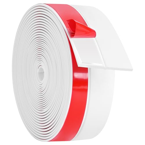 ToLanbbt Weather Stripping Silicone Door Seal Strip 2 in x 40 ft Door Draft Stopper Self Adhesive Door Draft Tape, Side & Bottom Gaps Insulation Strip for Glass Shower Door Sliding Door Window, White - color: White, size: 2IN x 40FT