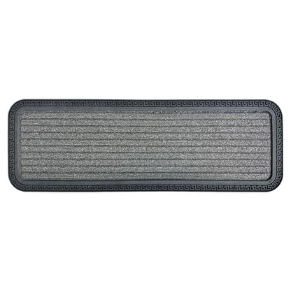 Ottomanson Outdoor Rubber Stair Treads – Ribbed Heavy-Duty Non-Slip Stair Mats – Best Grip on Concrete, Brick & Textured Step – Fastening Recommended for Wooden & RV Steps, Pack of 5 - color: Gray Ribbed