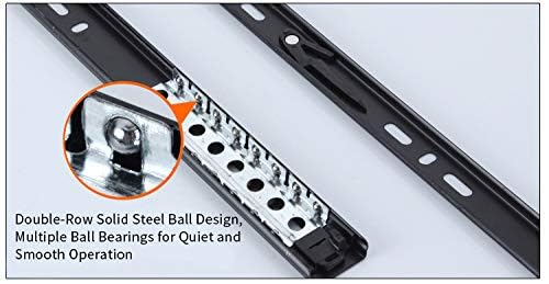 Drawer Slides 14 Inch Ball Bearing Full Extension 3 Section Slide Track Mounting Drawer Runners Slider for Cabinet Home Furniture, 2 Pack(Black 14 Inch) - size: 14 Inch