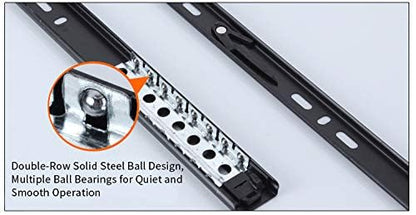 Drawer Slides 14 Inch Ball Bearing Full Extension 3 Section Slide Track Mounting Drawer Runners Slider for Cabinet Home Furniture, 2 Pack(Black 14 Inch) - size: 14 Inch