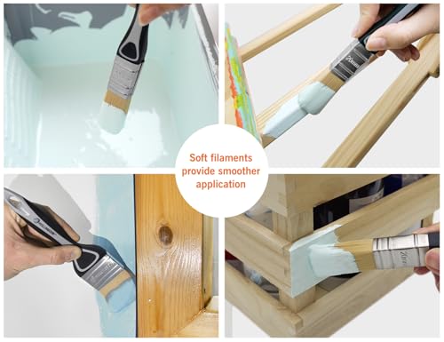 ROLLINGDOG Paint Brush Set - Soft Paint Brush for Walls,Smooth Surfaces,Furniture,DIY Detail Painting (3 PC Pack, 20mm, 40mm, 50mm) - color: Soft Paint Brush Set 20mm 40mm 50mm