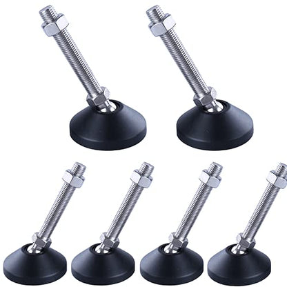 Swivel Feet Levelers,6 Pcs M8 Leg Levelers Adjustable Leveling Feet Adjustable Screws Furniture Glides Leveler for Machine, Furniture, Workbench
