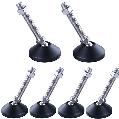 Swivel Feet Levelers,6 Pcs M8 Leg Levelers Adjustable Leveling Feet Adjustable Screws Furniture Glides Leveler for Machine, Furniture, Workbench