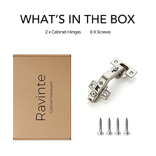 Ravinte 1 Pair 2 Pack Kitchen Cabinet Hinges, 135 Degree Kitchen Door Hinges Compatible with Lazy Susan Corner Cupboard，Full Overlay Face Frame Concealed Corner Cabinet Hardware - size: 135 Degree