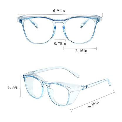 Safety Glasses for Men Women Nurses Anti Fog Stylish Fashion Comfortable Goggles with Side Shields Eye Protection for Adult - color: Blue