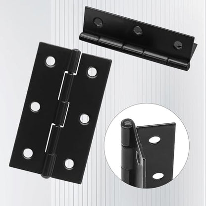 Murtenze 6 Pack 2.5 Inch Door Hinges, Black Butt Hinges with Mounting Screws - color: Black, size: 2.5 Inch - 6PCS