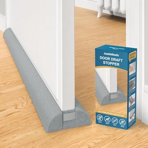 Augblinds 2 Pack Door Draft Stopper 32 Inch, Under Door Gap Filler Bottom, Adjustable 26'' to 32'' Noise Blocker Soundproof Seal Gap up to 1.7'' Door Sweep, Machine Washable, Grey - color: Gray, size: 2 Pack-32 Inch