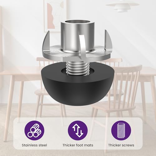 M8 Adjustable Furniture Leg, 304 Stainless Steel Furniture Feet, 8mm x 1.25 Screw-in Leveling Feet with Nuts, Outdoor Patio Furniture Legs Leveler for Table, Chair, Desk, Cabinet (8Set) - size: 8 SET + Nut
