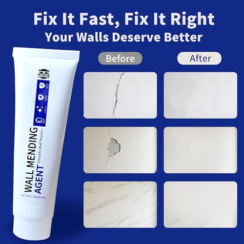 Breliter Drywall Repair Kit - 250g Wall Mending Agent, Drywall Putty, Spackling for Holes, Cracks & Stains, DIY Quick Solution for Walls and Ceilings, Formaldehyde-Free, White (8.8oz)