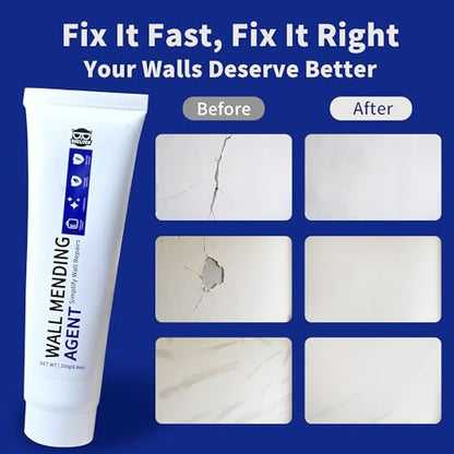 Breliter Drywall Repair Kit - 250g Wall Mending Agent, Drywall Putty, Spackling for Holes, Cracks & Stains, DIY Quick Solution for Walls and Ceilings, Formaldehyde-Free, White (8.8oz)