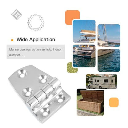 Atibin Hardware Deck Marine Hinge Boat Mirror Stainless Steel Hinge Marine Heavy Polished Hatch Boat Hinges Offset SUS316 2.12 inch x 1.51 inch 2pcs - color: 2.12 inch x 1.51 inch 2pcs