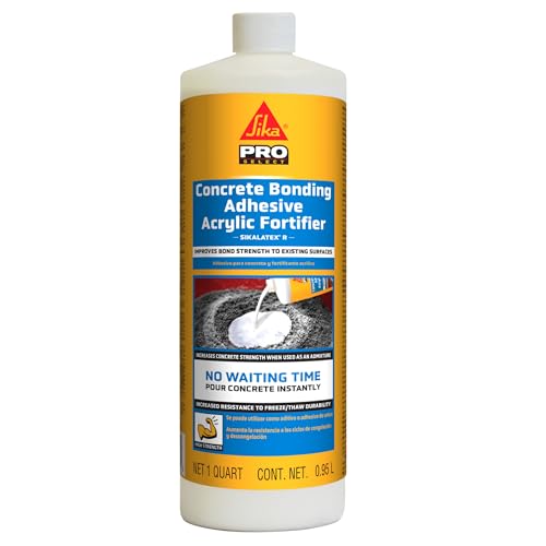 SIKA SikaLatex R Concrete Adhesive Glue - Acrylic Admix for Enhanced Bonding in Portland Cement Mortar & Concrete - Freezing/Thaw Resistant - 1 Quart - size: 32 Fl Oz