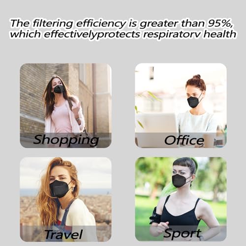 50pcs KN95 Face Mask 5 Layer Cup Dust Safety Masks Filter Efficiency≥95% Breathable Elastic Ear Loops Masks
