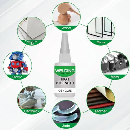 High-Strength Welding Oily Glue, Magic Glue Super Adhesive Strong & Fast Waterproof Super Glue for Metal, Wood, Ceramic, Leather, Glass, Metal, Plastic (100G) - color: 100G