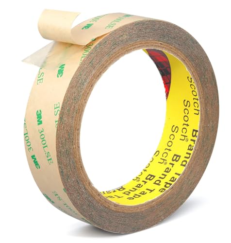 3M 300LSE Double Sided Tape for Scrapbook 1in x 36ft, Removable Heavy Duty Double Sided Mounting Tape, Transparent Adhesive Sticky Tape for Picture Hanging Strips, Poster, LED Strips, Art Craft - size: 1in X 36ft
