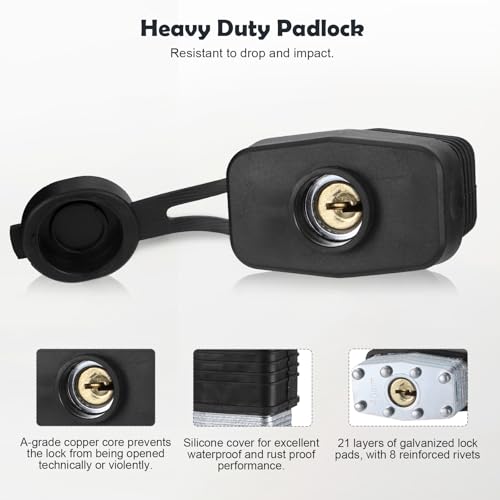 Padlock Latch Lock, 4Inch Stainless Steel Hasp Latch with Padlock Keys Screws, Heavy Duty Black Shed Lock, Waterproof Pad Locks Latches, Gate Locks for Barn Door Cabinet Fence Garage - style: 4Inch