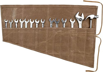 14 Pockets Tool Roll Organizer,Wrench Roll Up Pouch,Wrench Organizer & Tool Pouch,Roll Up Tool Bag,Wrench Roll,Tool Organizer Bag,Roll Up Pouch for Electrician,HVAC,Plumber,Carpenter or Mechanic - style: 14 Pockets