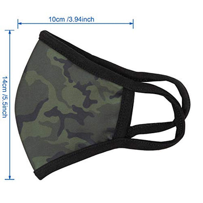 3 Pack Cloth Face Mask - Inner White Cotton - Unisex Washable Reusable Fabric Dust Masks Camouflage Design for Men Women Teenager Adult - color: Pack 3 Camo