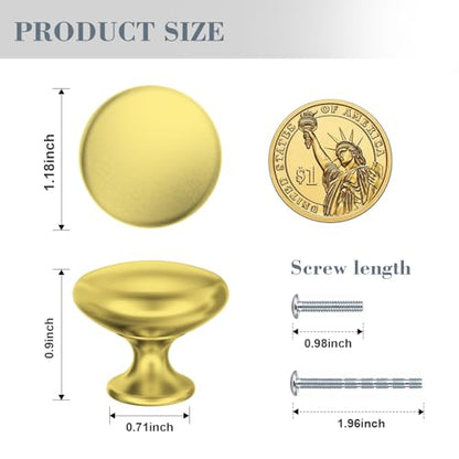 POZEAN Cabinet Knobs Brushed Nickel 3 Pack Cabinet Handles Drawer Knobs Solid Knobs Gold with Screws for Dresser Drawer Cabinet Cupboard - Modern Kitchen, Bedroom and Bathroom Hardware,Gold - color: Gold, size: 3 Pack