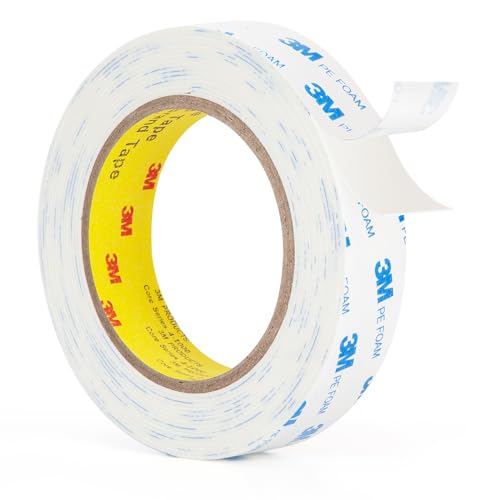3M 1600T Double Sided Tape, PE Foam Tape 0.75" x 18 Ft White Removable Strong Adhesive No Residue for RV Picture Hanging, Posters Frames Wall Decor Indoor & Outdoor Use - size: 0.75" x 18Ft
