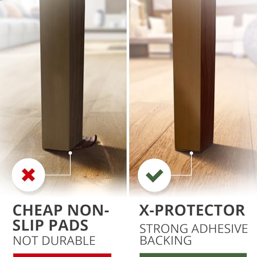 Non Slip Furniture Pads X-PROTECTOR 48 PCS - 32 pcs 1” Round + 16 pcs 2" Square Furniture Grippers! Rubber Feet Hardwood Floor Protectors for Furniture Legs - Couch Stoppers - Keep Furniture in Place! - size: 1 inch + 2